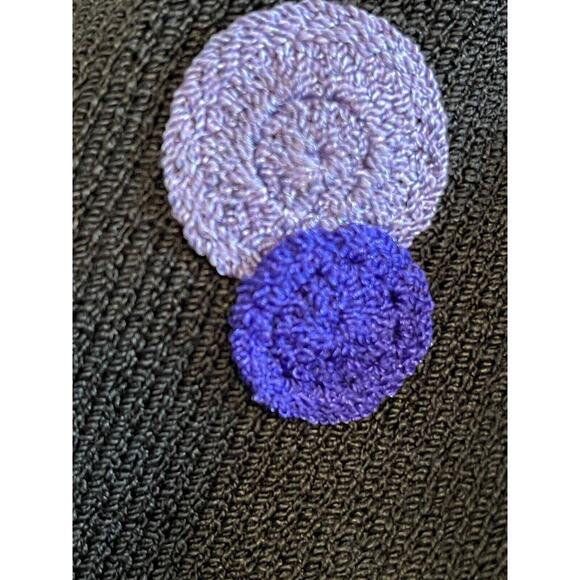 JSS Woman Knit Wear Blazer S Black/Embroidered colorful circles Wool blend USA - Picture 6 of 13